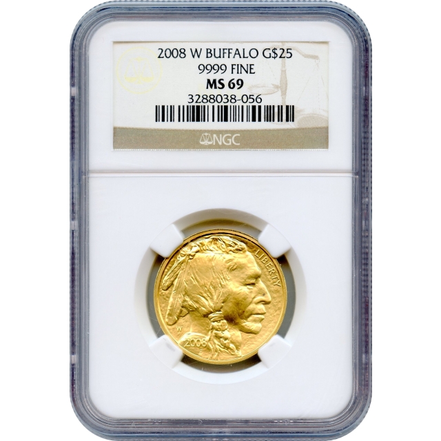 2008-W $25 American Gold Buffalo .9999 Fine NGC MS69