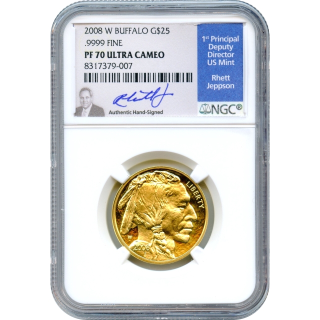 2008-W G$25 American Gold Buffalo .9999 Fine NGC PR70DCAM