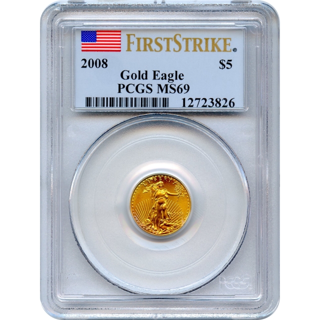 2008 $5 Gold American Eagle, First Strike PCGS MS69