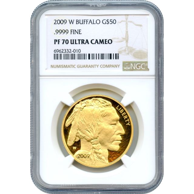 2009-W G$50 American Gold Buffalo .9999 Fine NGC PR70UCAM
