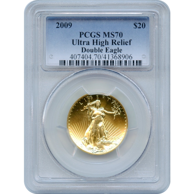 2009 $20 Ultra High Relief Double Eagle PCGS MS70 w/box & COA