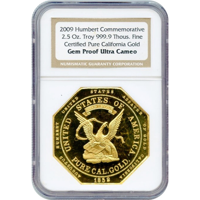 2009 $50 Humbert Commemorative 2.5oz Gold Restrike NGC Gem Proof Ultra Cameo