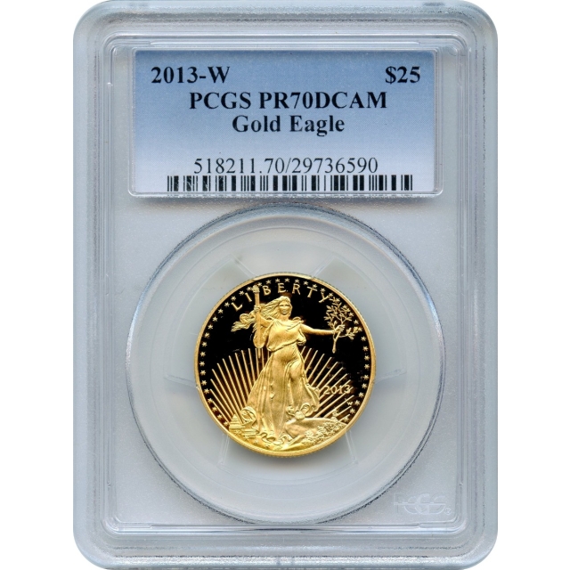 2013-W $25 Gold American Eagle 1/2oz PCGS PR70DCAM