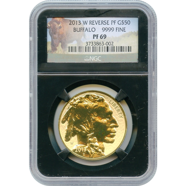 2013-W G$50 American Gold Buffalo, Reverse Proof .9999 Fine NGC PR69