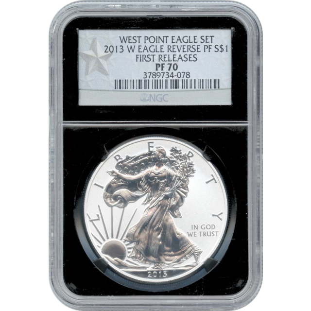 2013-W S$1 Silver American Eagle 1oz NGC PF70 Reverse Proof - First Releases Mint Set (1) of (2)