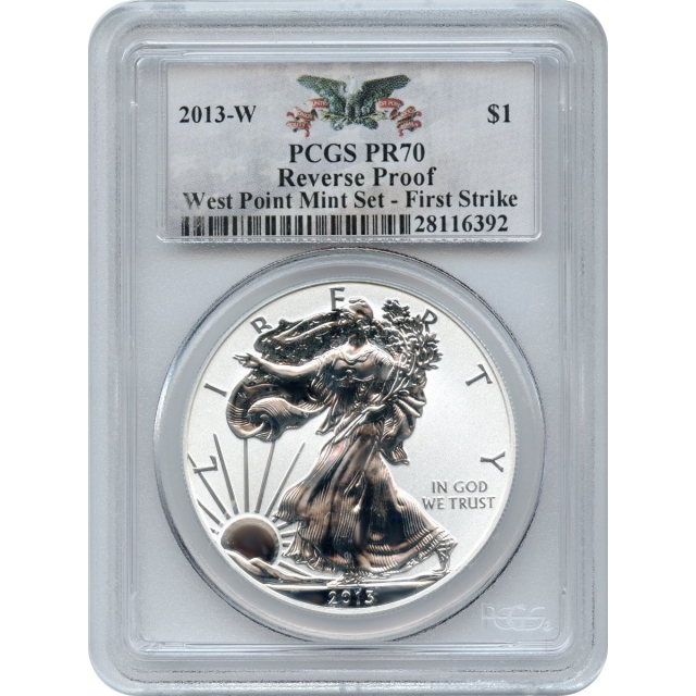 2013-W S$1 Silver American Eagle 1oz PCGS PR70 Reverse Proof - First Strike Mint Set (1) of (2)