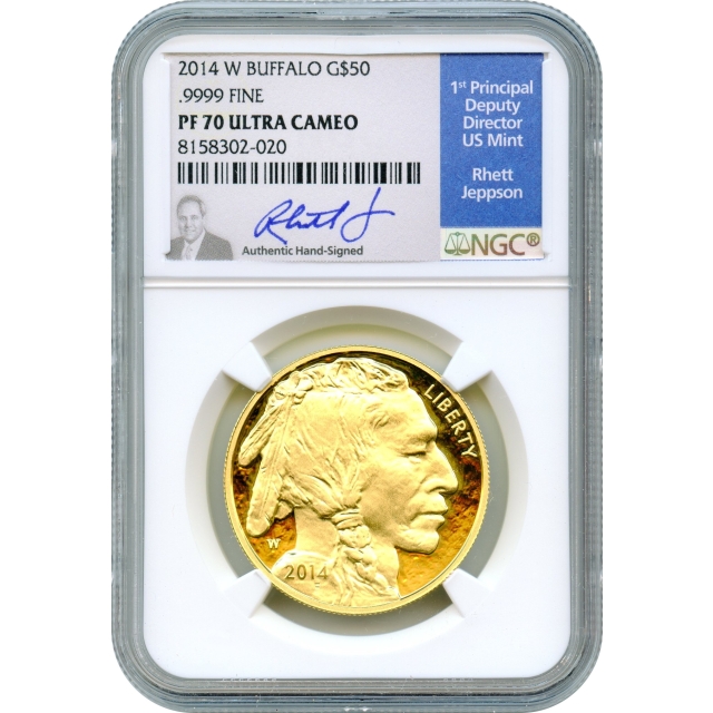 2014-W G$50 American Gold Buffalo .9999 Fine NGC PR70UCAM