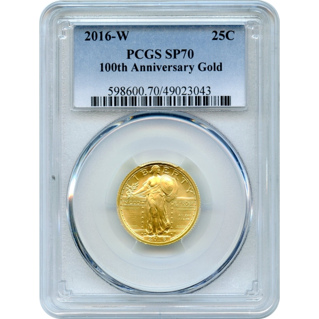 2016-W 25C Gold Standing Liberty Quarter 1/4oz Centennial PCGS SP70