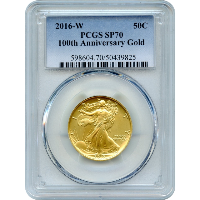 2016-W 50C Gold Walking Liberty Half Dollar 1/2oz Centennial PCGS SP70