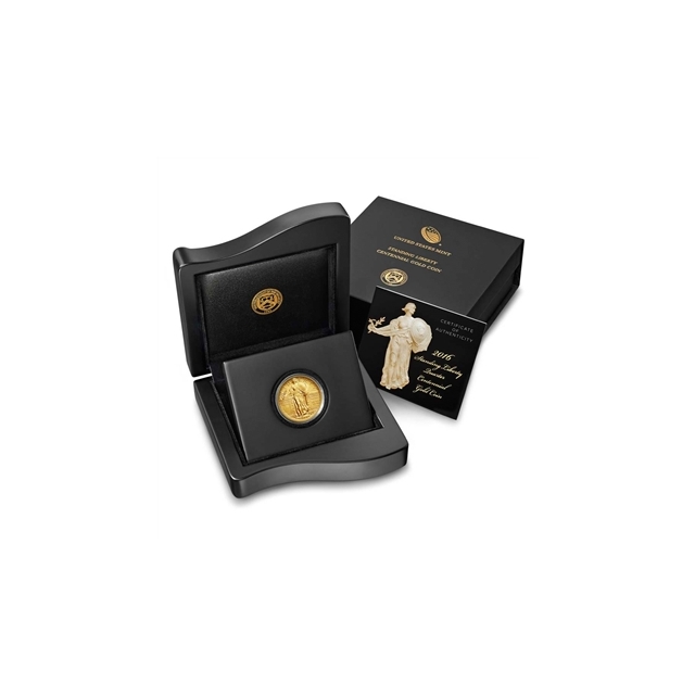 2016-W 25C Gold Standing Liberty Quarter Dollar 1/4oz Centennial in Mint Box w/COA