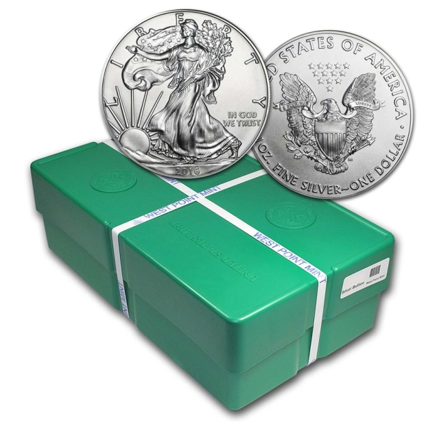 2016-W Silver American Eagle Monster Box (500 units) 1 oz. Uncirculated Coin - original Mint Sealed 