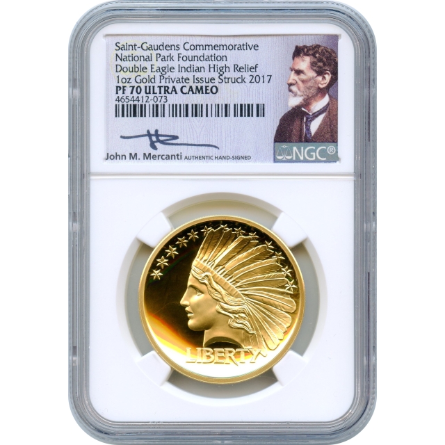 2017 Double Eagle Indian High Relief, National Park Foundation NGC PR70UCAM