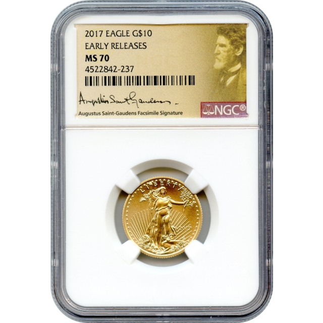 2017 $10 Gold Eagle, Early Releases NGC MS70 