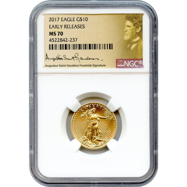 2017 $10 Gold American Eagle, NGC MS70 Early Releases