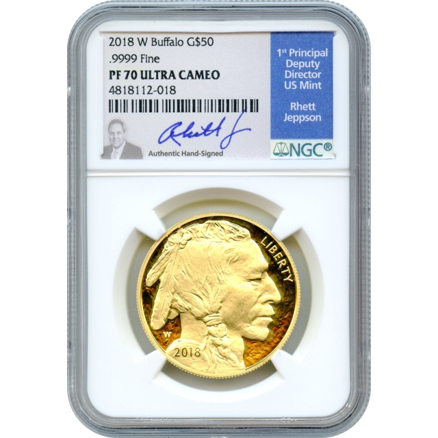 2018-W G$50 American Gold Buffalo .9999 Fine NGC PR70UCAM