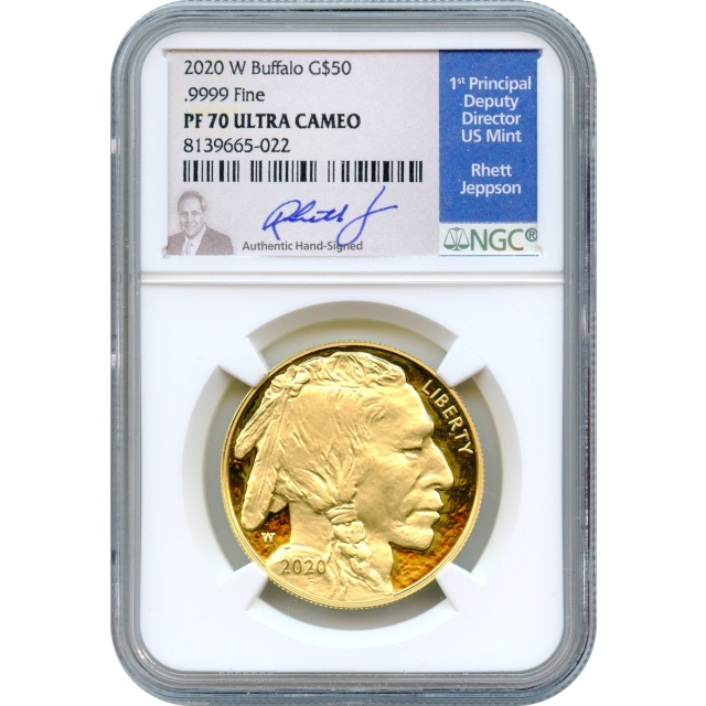 2020-W G$50 American Gold Buffalo .9999 Fine NGC PR70UCAM