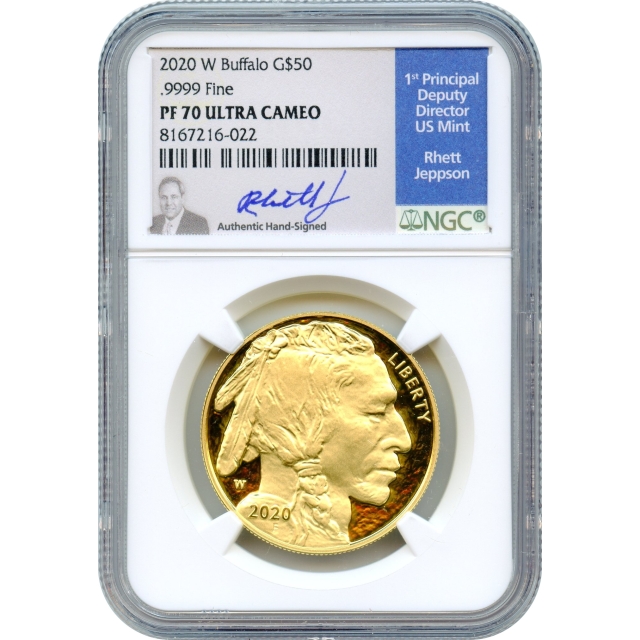 2020-W G$50 American Gold Buffalo .9999 Fine NGC PR70UCAM
