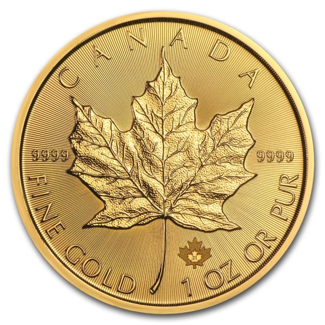 2021 Gold Canadian Maple Leaf 1oz 9999 Fine Gold (x 10 units) 