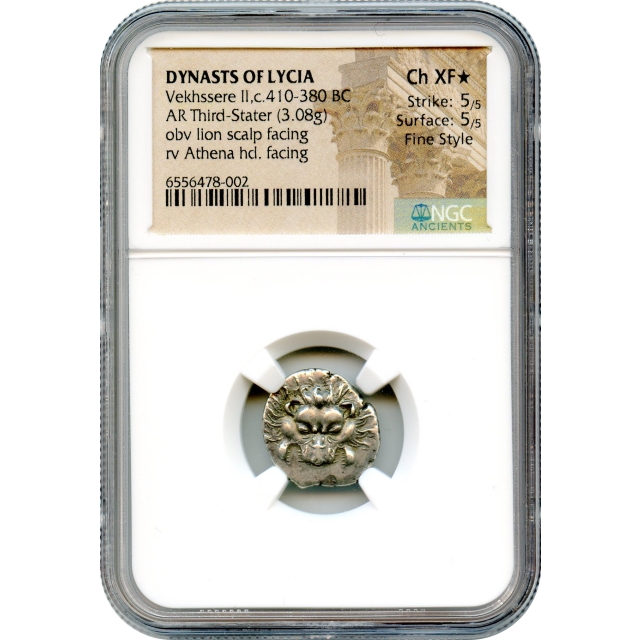 Ancient Greece - 410-380 BCE Dynasts of Lycia, Vekhssere II AR Third-Stater NGC Choice XF★ in Fine Style