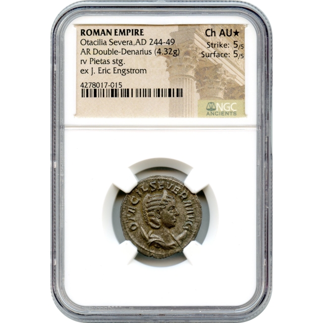 Ancient Rome - AD 244-49 Otacilia Severa AR Double-Denarius NGC Choice AU★ Ex. Robbins Collection