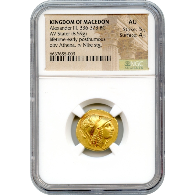 Ancient Greece - 336-323 BCE Kingdom of Macedon Alexander (the Great) III Stater NGC AU