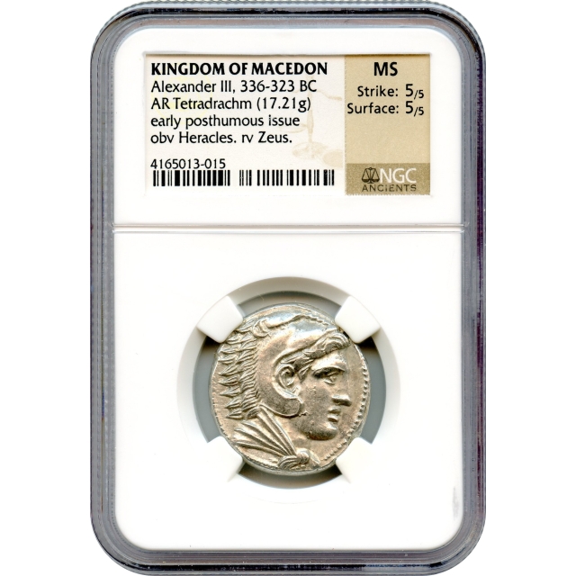 Ancient Greece - 336-323 BCE Kingdom of Macedon Alexander III AR Tetradrachm NGC MS