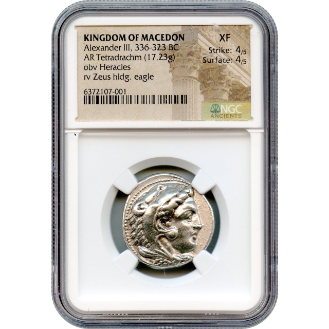 Ancient Greece - 336-323 BCE Kingdom of Macedon Alexander III AR Tetradrachm NGC XF