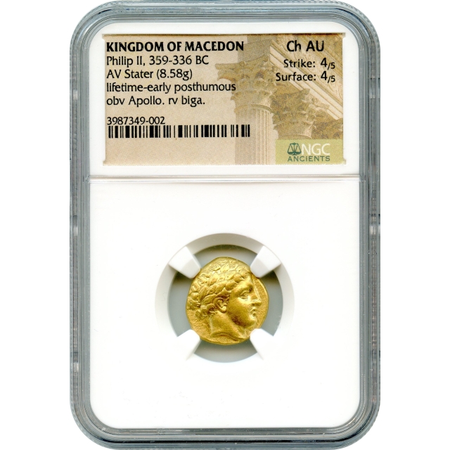 Ancient Greece - 359-336 BC Kingdom of Macedon Philip II AV Stater NGC Choice AU