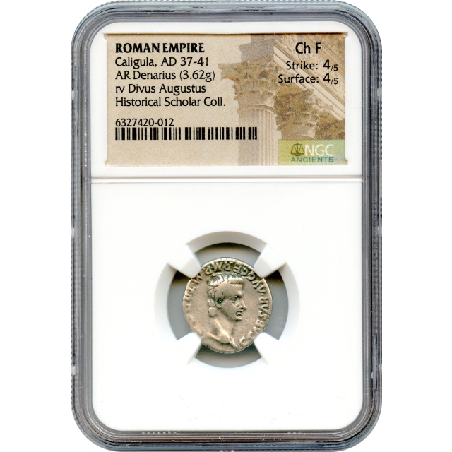 Ancient Rome - 37-41 CE Caligula AR Denarius NGC Choice Fine