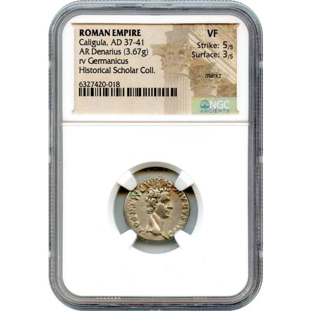 Ancient Rome - 37-41 CE Caligula AR Denarius NGC VF