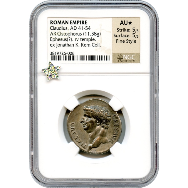 Ancient Rome - 41-54 CE Claudius AR Cistophorus NGC AU*
