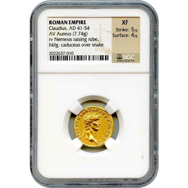 Ancient Rome - 41-54 AD Claudius AV Aureus NGC Ch XF