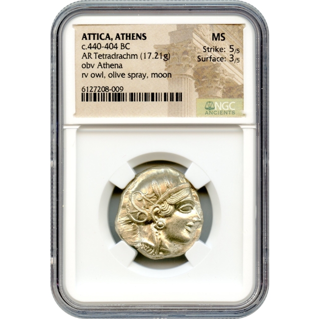 Ancient Greece - 440-404 BCE Attica, Athens Owl AR Tetradrachm NGC MS