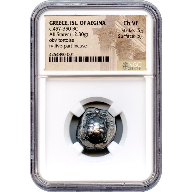 Ancient Greece - 457-350 BCE Island of Aegina Turtle AR Stater NGC Choice VF