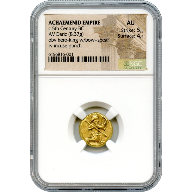 Ancient Archaic Period - 500-400 BCE Achaemenid Persian Empire AV Daric NGC AU