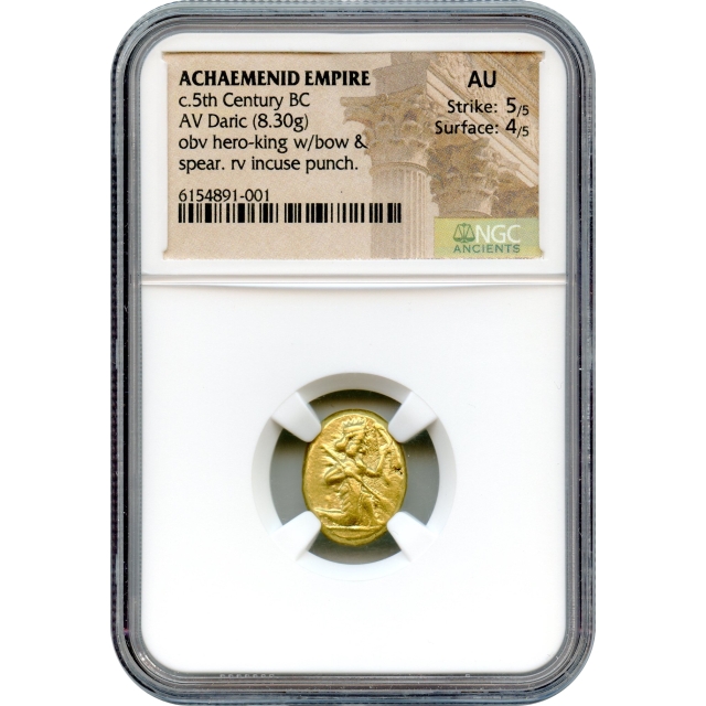 Ancient Archaic Period - 500-400 BCE Achaemenid Persian Empire AV Daric NGC AU