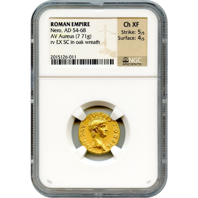 Ancient Rome -  60 AD Nero AV Aureus NGC Choice XF