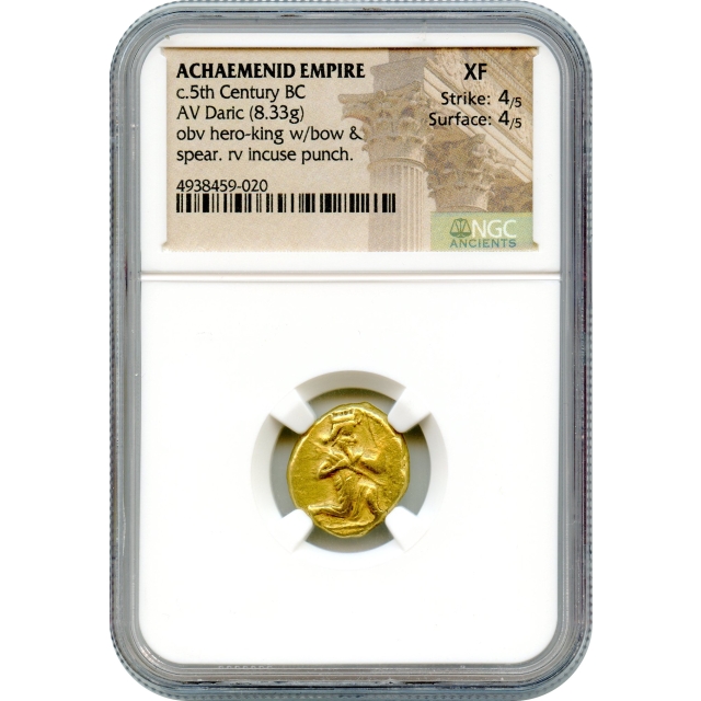 Ancient Archaic Period - 500-400 BCE Achaemenid Persian Empire AV Daric, NGC XF