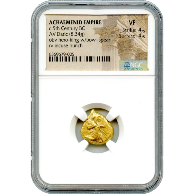 Ancient Archaic Period - 500-400 BCE Achaemenid Persian Empire AV Daric, NGC VF