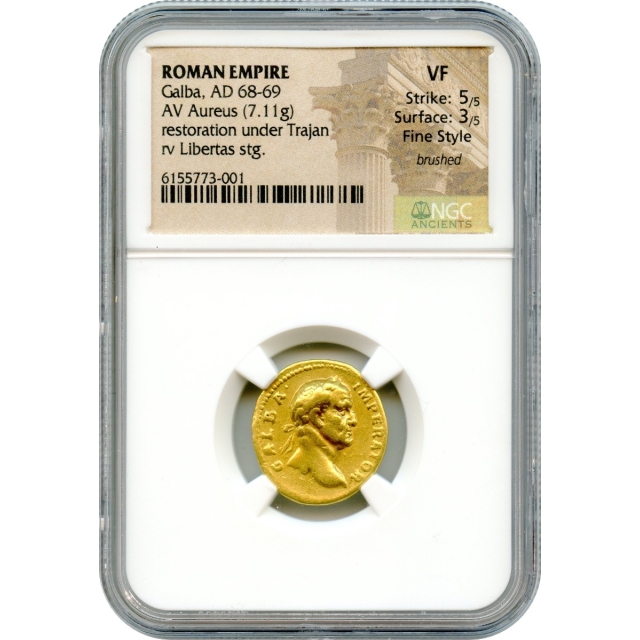 Ancient Rome - 68-69 CE Galba AV Aureus NGC VF in Fine Style
