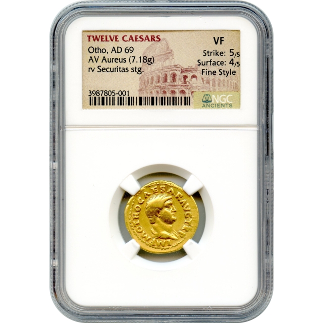 Ancient Rome - 69 CE Otho AV Aureus NGC VF in Fine Style