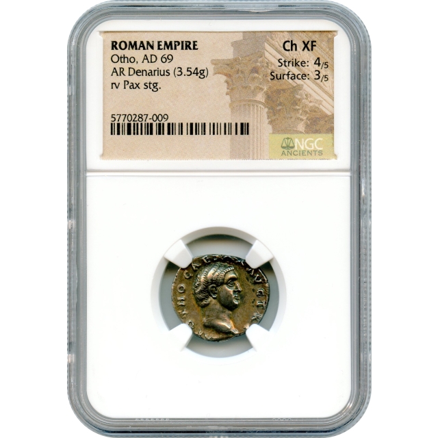 Ancient Rome - 69 CE Otho AR Denarius NGC Choice XF