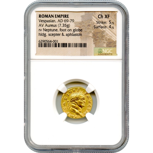 Ancient Rome - 75-79 CE Vespasian AV Aureus NGC Choice XF