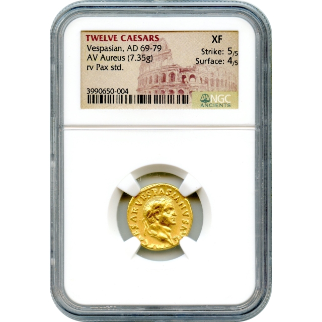 Ancient Rome - 69-79 CE Vespasian AV Aureus NGC XF