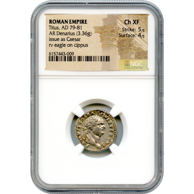 Ancient Rome - 79-81 CE Titus AR Denarius NGC Choice XF