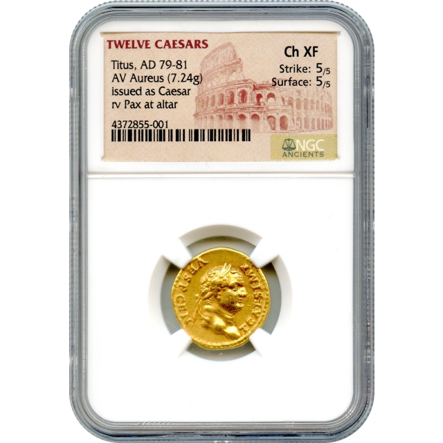 Ancient Rome - 79-81 CE Titus AV Aureus NGC Choice XF