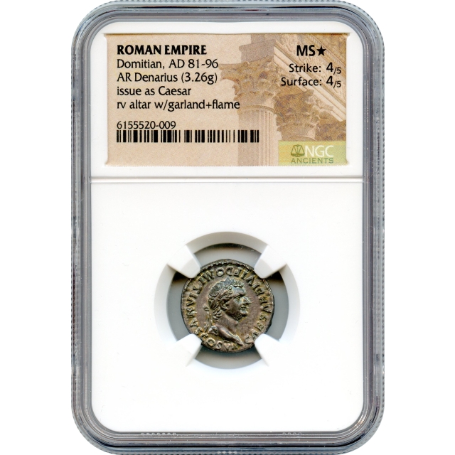 Ancient Rome - 81-96 CE Domitian AR Denarius NGC MS(*)
