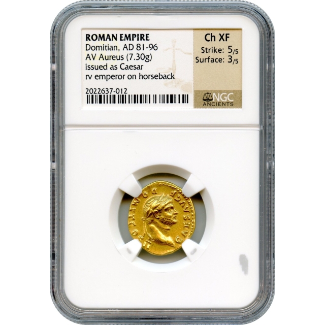 Ancient Rome -  81-96 AD Domitian AV Aureus NGC Ch XF