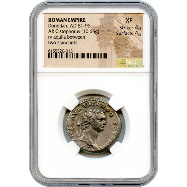 Ancient Rome - 81-96 AD Domitian AR Cistophorus NGC XF
