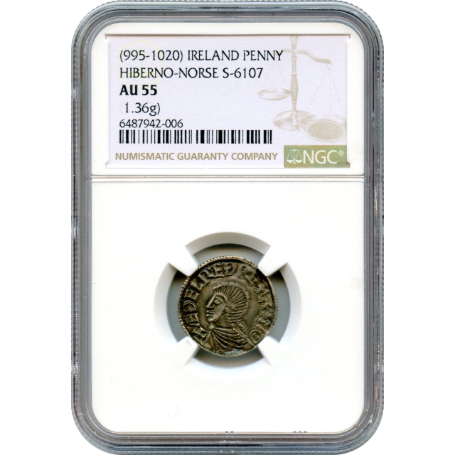World Silver -   995-1020 Hiberno-Norse Irish Penny, S-6107 NGC AU55